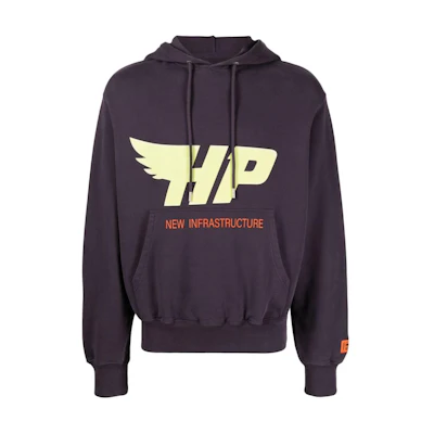 Heron Preston Letter Print Hoodie Purple () HMBB024F23JER0073750