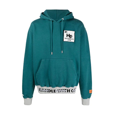 Heron Preston Logo Green Long Sleeve Hoodie HMBB015R21JER0035709