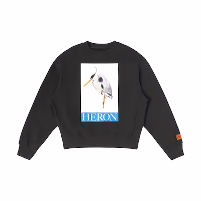 Heron Preston Logo Print Crewneck Long Sleeve Sweatshirt Black HMBA020F23JER0041046
