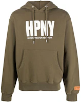 Heron Preston Logo Print Crewneck Sweatshirt Olive Green Mens HMBB024S23JER0035501 Heron Preston Logo Print Crewneck Sweatshirt Olive Green Mens HMBB024S23JER0035501