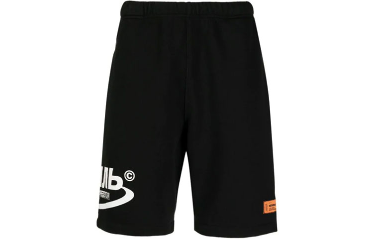 HERON PRESTON Logo Print Elastic Waist Loose Fit Shorts HMCI007R21JER0011001