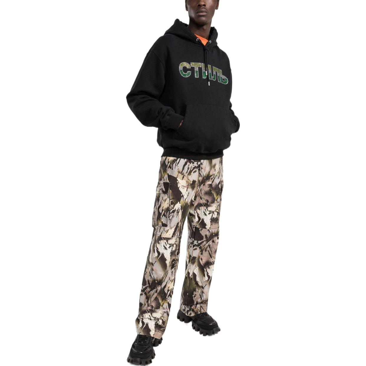 Lookbook HERON PRESTON Logo Print Hoodie Black HMBB017S22JER0071055