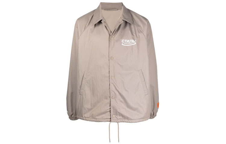 Heron Preston Logo Print Lightweight Jacket Camel HMEA004R21FAB0016101