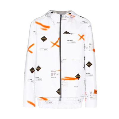 Heron Preston Logo Print White Hooded Jacket Long Sleeve HMEB004S208740070100