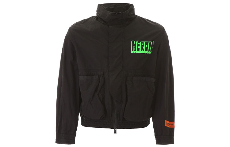 Heron Preston Logo Printed Zip Jacket Black HMEA038S208760131040