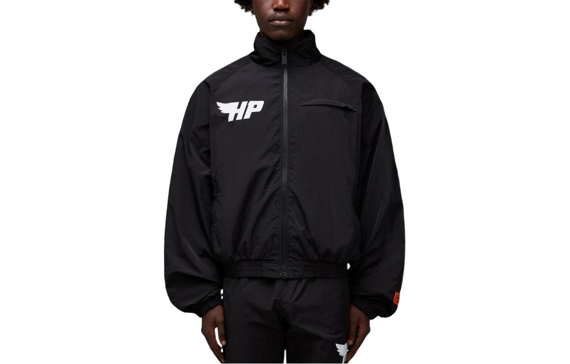 Heron Preston Logo Stand Collar Black Jacket for Men HMBD009F23FAB0011001