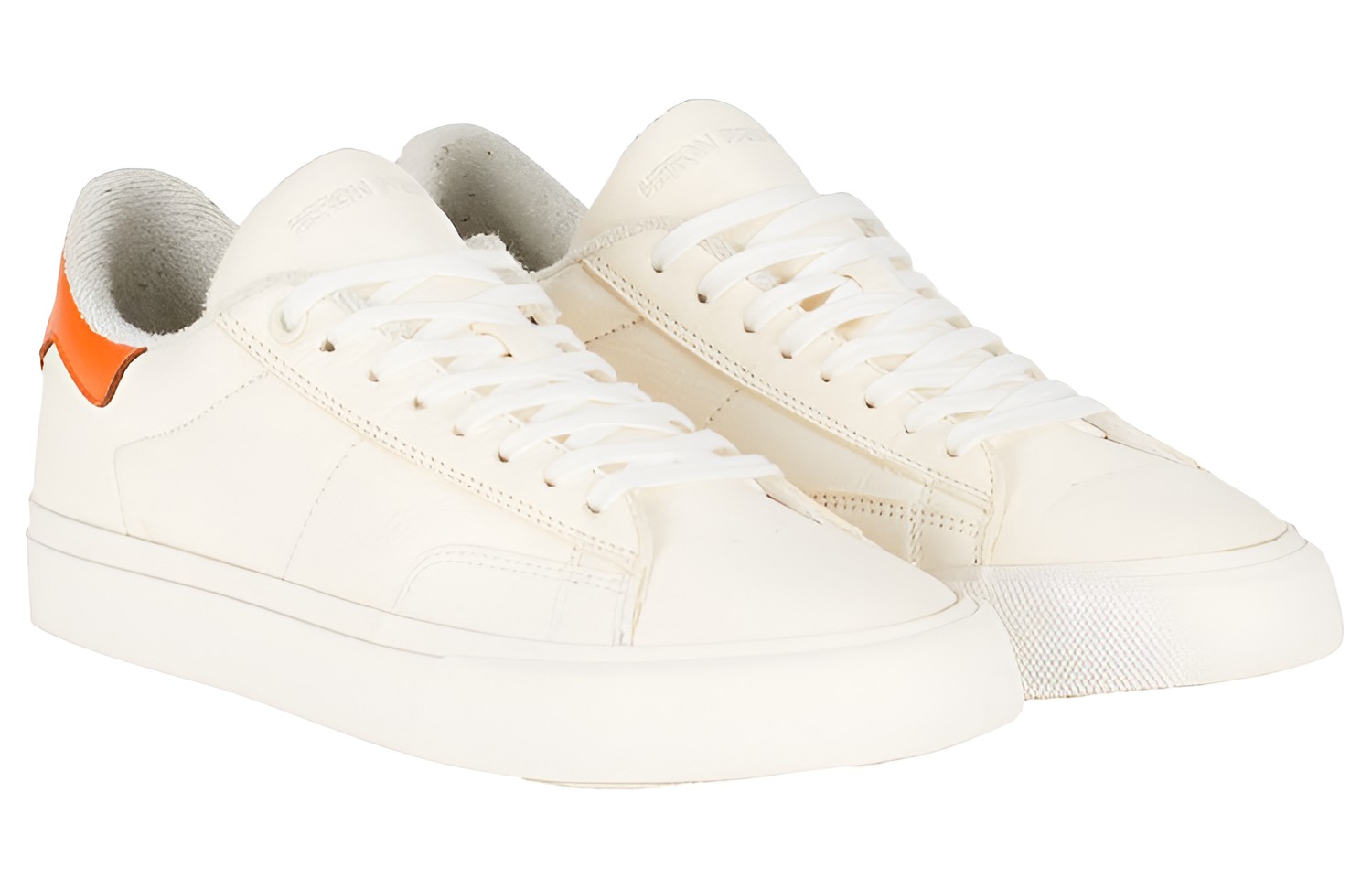 Order 赫伦·普雷斯顿低帮皮革运动鞋“白橙” HMIA017S22LEA0010120