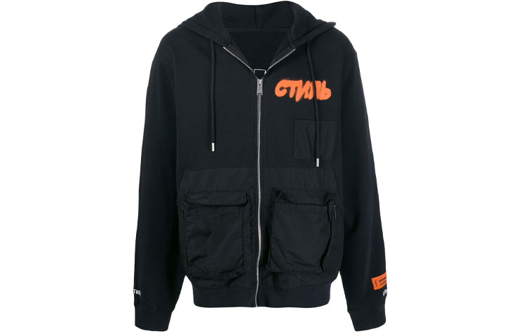 Heron Preston Multi-Pocket Hooded Jacket Black HMBE003S208960271088