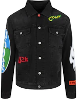 Heron Preston Multicolor Letter Print Button-Up Jacket Men’s Long Sleeve HMYE008S22DEN0041045 Heron Preston Multicolor Letter Print Button-Up Jacket Men’s Long Sleeve HMYE008S22DEN0041045