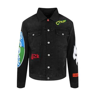 Heron Preston Multicolor Letter Print Button-Up Jacket Men’s Long Sleeve HMYE008S22DEN0041045