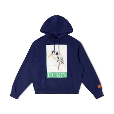 Heron Preston Navy Blue Graphic Hoodie for Men HMBB024F23JER0024655