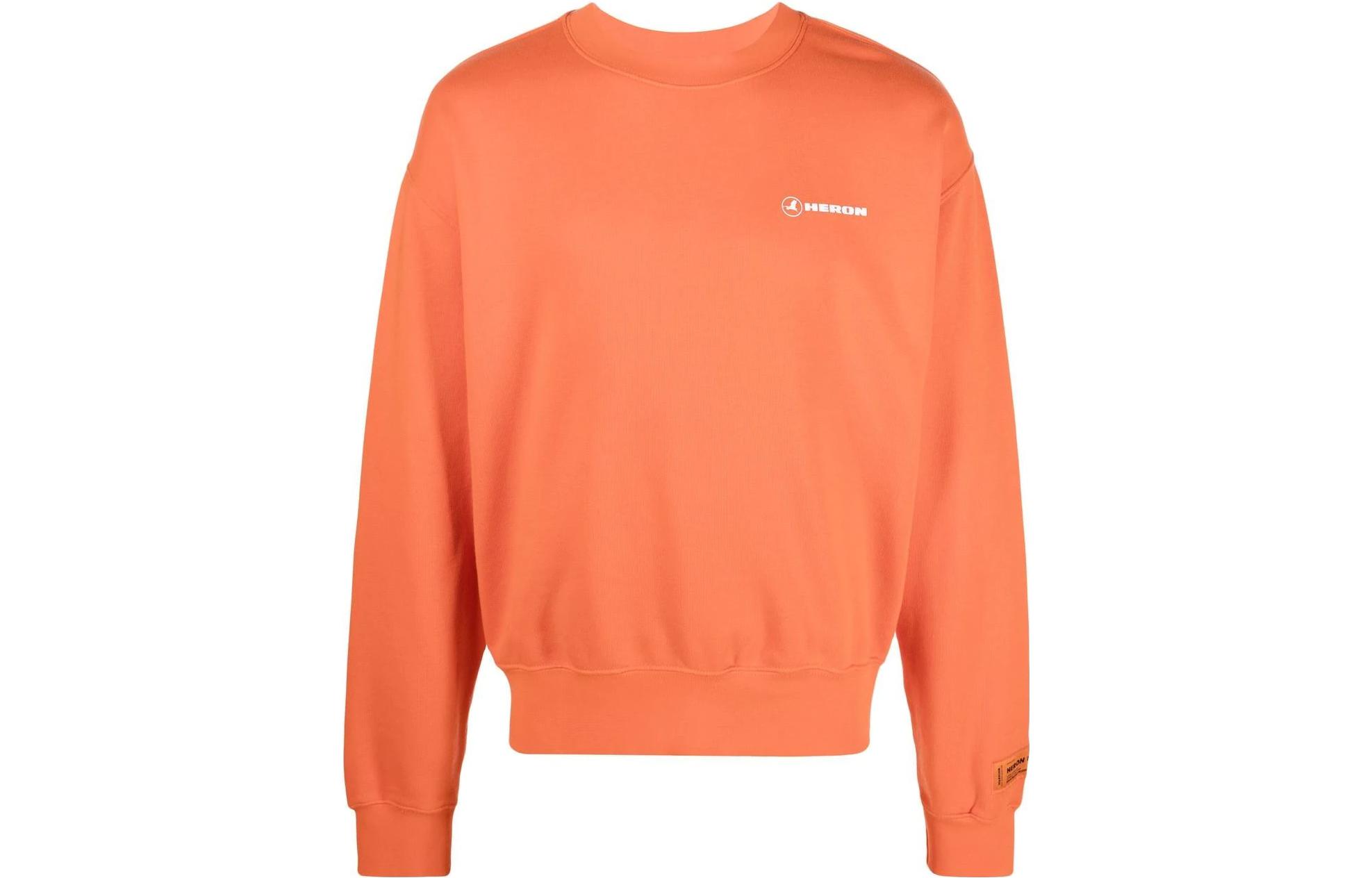 Heron Preston Orange Sweatshirt with Chest Logo Print HMBA016S22JER0052201