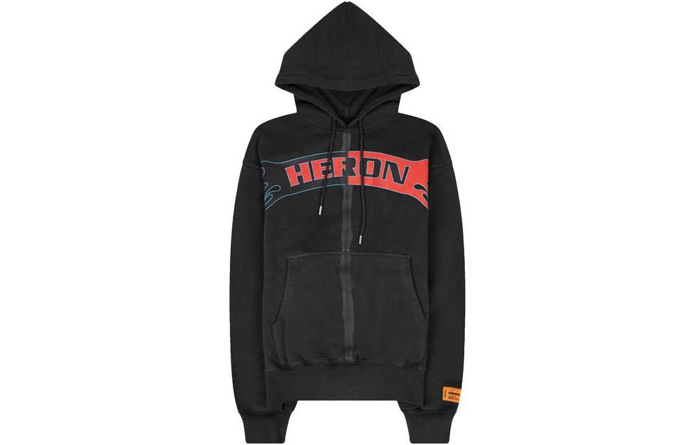 Heron Preston Oversized Letter Print Hoodie Black HMBB024F23JER0101025