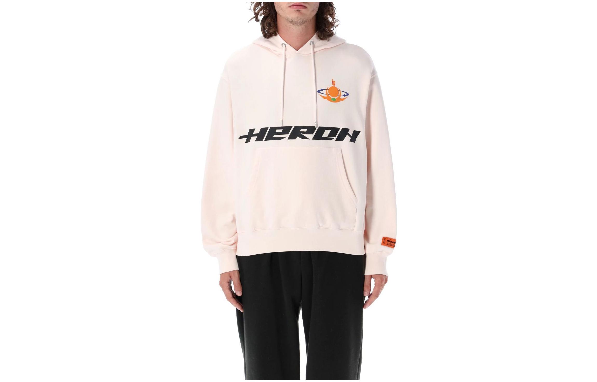Heron Preston Pink Letter Print Hoodie Long Sleeve Pullover HMBB024F23JER0043010