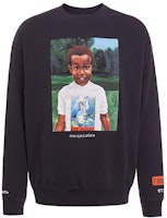 HERON PRESTON Portrait Print Black Long Sleeve Sweatshirt HMBA007S208960191088 HERON PRESTON Portrait Print Black Long Sleeve Sweatshirt HMBA007S208960191088