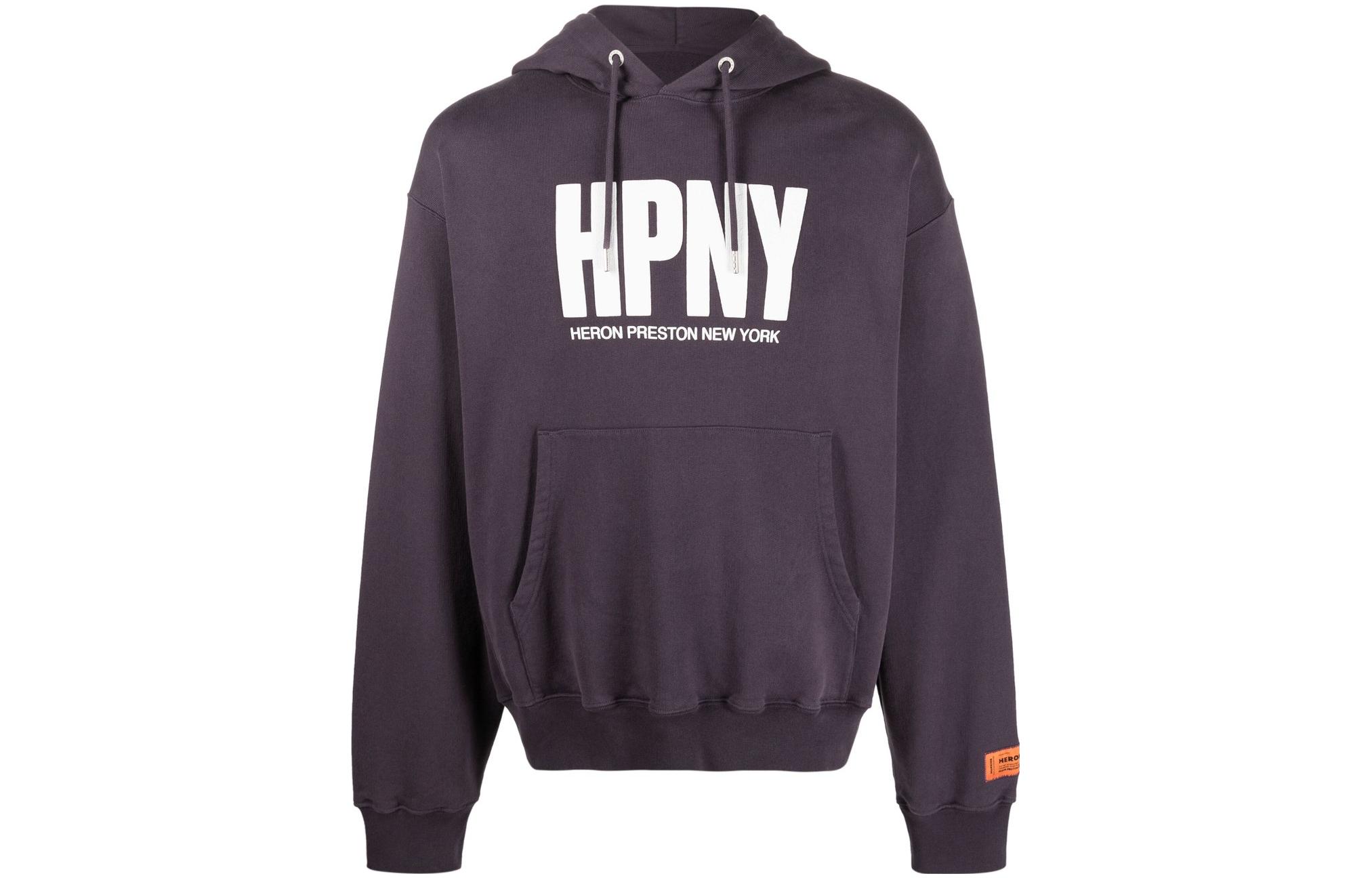 Heron Preston Purple Logo Print Hoodie Mens HMBB024F23JER0013701
