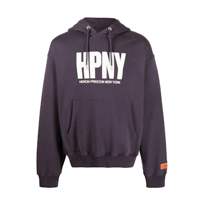 Heron Preston Purple Logo Print Hoodie Mens HMBB024F23JER0013701