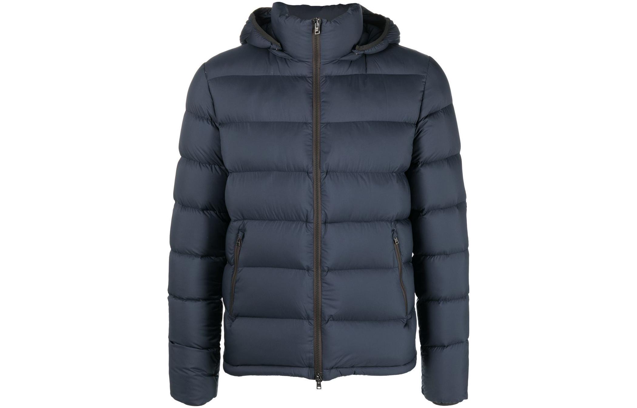 Heron Preston Quilted Zip-Up Hooded Puffer Jacket Blue () PI0766U124039200