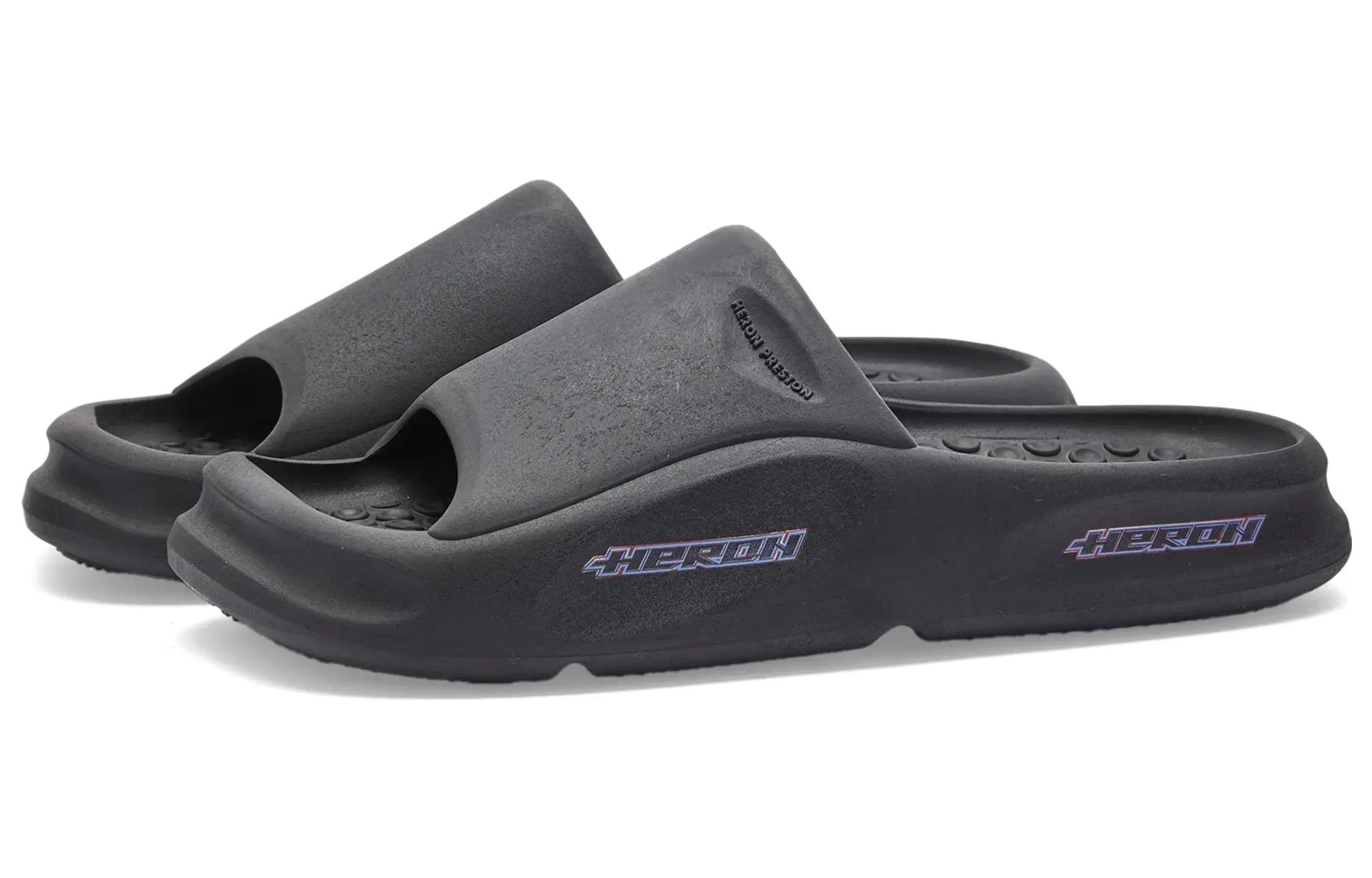 Order Heron Preston Slide ''Schwarzes Leder'' HMIC006F23MAT0011000