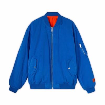 Heron Preston Solid Color Oversized Zip Jacket Unisex Blue HMEH007F22FAB0024500