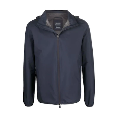 Heron Preston Solid Navy Blue Zip Hoodie Jacket for Men GI00085UL111019201