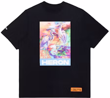 HERON PRESTON SS20 Black Crane Print Logo Unisex T-Shirt HMAA013S209140211088 HERON PRESTON SS20 Black Crane Print Logo Unisex T-Shirt HMAA013S209140211088