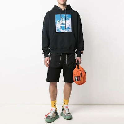 ヘロンプレストン SS21 ブラック ロゴプリント ドローストリングフーディー HMBB015R21JER0011049 Shop ヘロンプレストン SS21 ブラック ロゴプリント ドローストリングフーディー HMBB015R21JER0011049