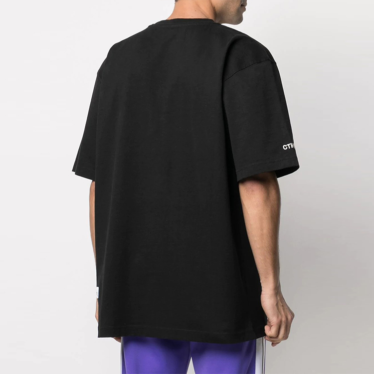 Shop HERON PRESTON SS21 Kaos Crewneck Hitam Motif Bangau Pink HMAA020R21JER0031030