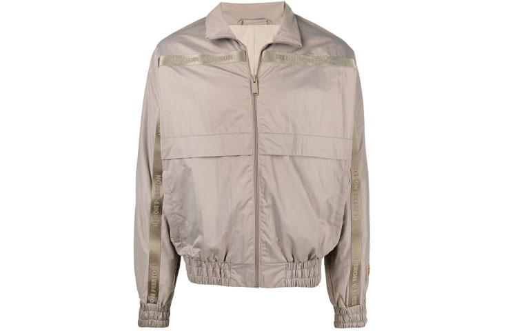 Heron Preston SS21 Brown Logo Zip-Up Jacket for Men HMEB011S21FAB0036118