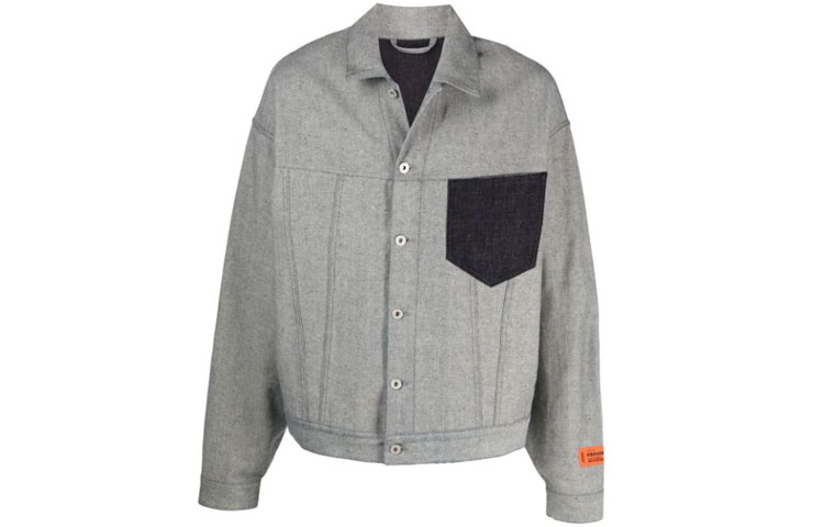 Heron Preston SS21 Contrast Pocket Denim Jacket Grey HMYE011S21DEN0014700