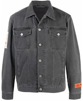 HERON PRESTON SS21 Graphic Print Denim Jacket Grey HMYE008F21DEN0011000 HERON PRESTON SS21 Graphic Print Denim Jacket Grey HMYE008F21DEN0011000