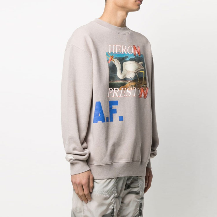 Purchase Heron Preston SS21 男款駝色長袖圖案印花休閒衫 HMBA014R21JER0036145