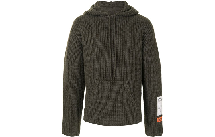 Heron Preston SS21 Green Logo Patch Hoodie Mens HMHA003F20KNI0015500