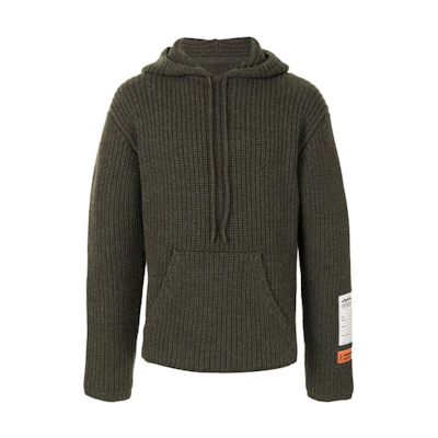 Heron Preston SS21 Green Logo Patch Hoodie Mens HMHA003F20KNI0015500