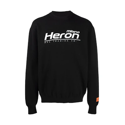 Heron Preston SS21 Logo Crewneck Long Sleeve Sweatshirt Black () HMHE006F21KNI0021001