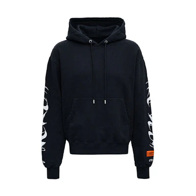 HERON PRESTON SS21 Logo Print Black Hoodie Fashion HMBB017F21JER0041001
