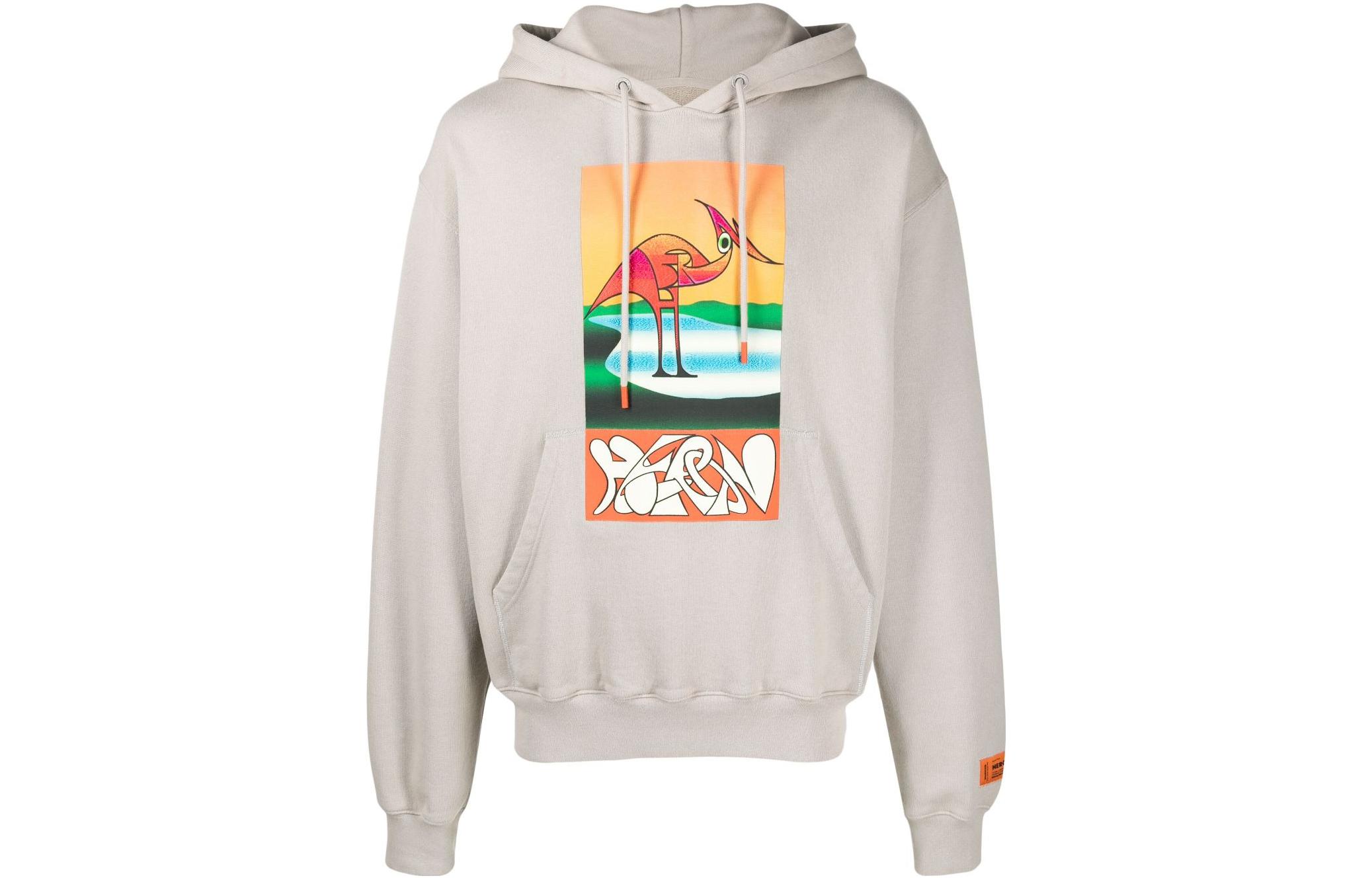 Heron Preston SS22 Abstract Print Hoodie Grey Mens HMBB017S22JER0060920