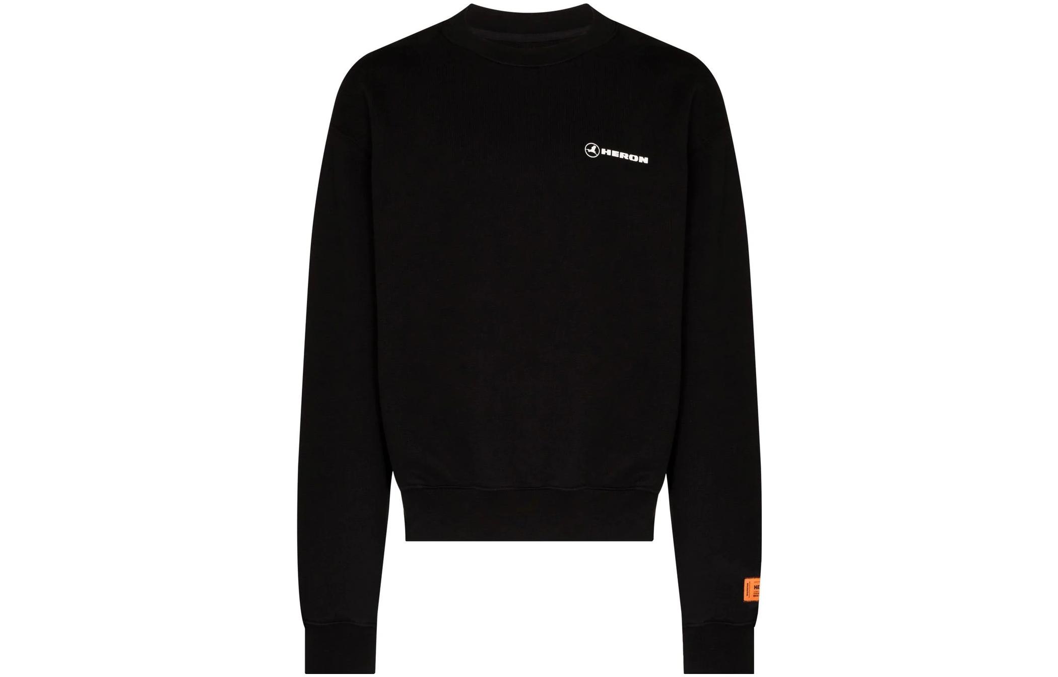 Heron Preston SS22 Colorblock Logo Tape Long Sleeve Sweatshirt Black Men’s HMBA016S22JER0051001