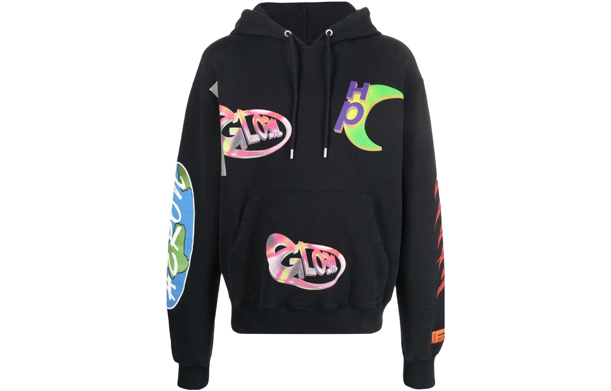 Heron Preston SS22 Geometric Logo Print Hoodie Men’s Black HMBB017S22JER0031045