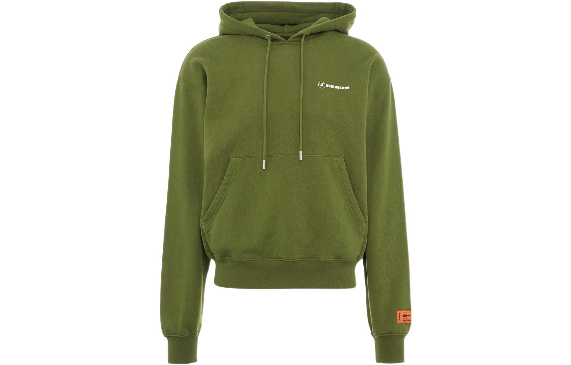 Heron Preston SS22 Green Logo Print Pullover Hoodie Long Sleeve HMBB017S22JER010550121