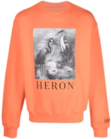 Heron Preston SS22 Heron Print Pullover Long Sleeve Sweater Orange Men HMBA016C99JER0022210 Heron Preston SS22 Heron Print Pullover Long Sleeve Sweater Orange Men HMBA016C99JER0022210