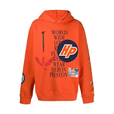 Heron Preston SS22 Letter Graphic Print Hoodie Men’s Orange HMBB011F20JER0012210