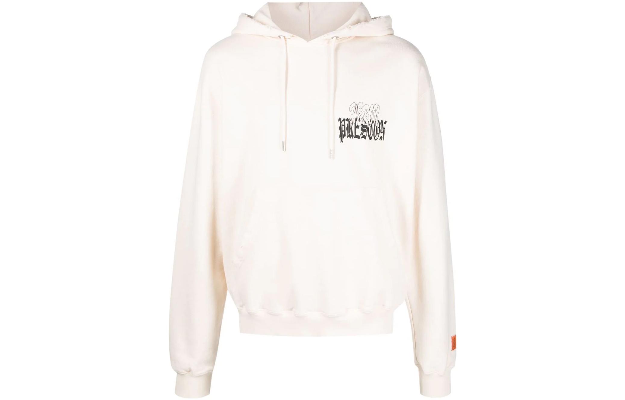 Heron Preston SS22 Logo Print Hoodie Men’s Off-White Long Sleeve HMBB017S22JER0040345