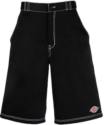 HERON PRESTON SS23 Black Logo Embroidered Loose Fit Mid-Rise Shorts Men HMCB013S23FAB0021000 Buy HERON PRESTON SS23 Black Logo Embroidered Loose Fit Mid-Rise Shorts Men HMCB013S23FAB0021000