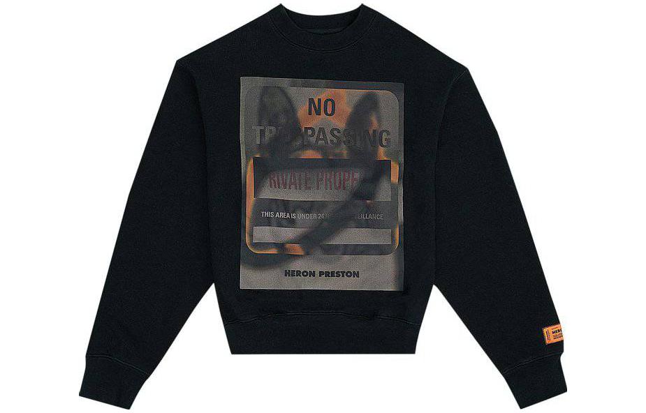 Heron Preston SS23 Graphic Print Long-Sleeve Sweatshirt Men’s Black HMBA020S23JER0081020
