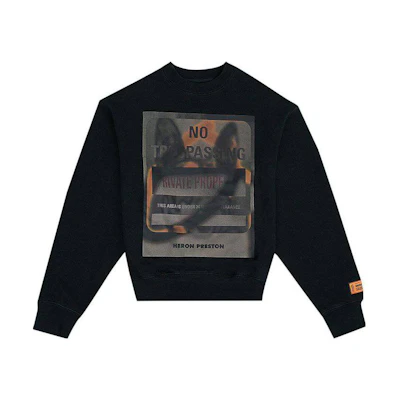 Heron Preston SS23 Graphic Print Long-Sleeve Sweatshirt Men’s Black HMBA020S23JER0081020