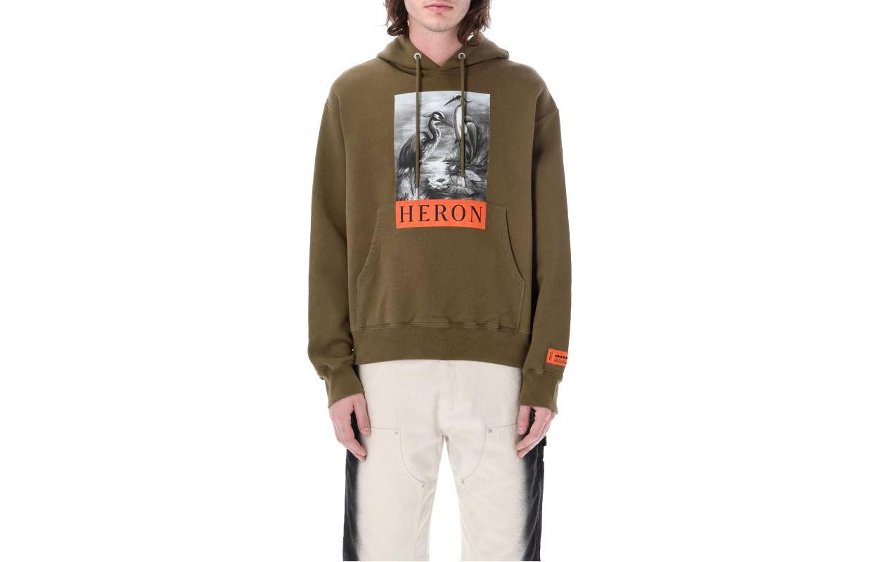 Heron Preston SS23 Green Letter Print Crewneck Long Sleeve Pullover Sweatshirt HMBB024S23JER0045510