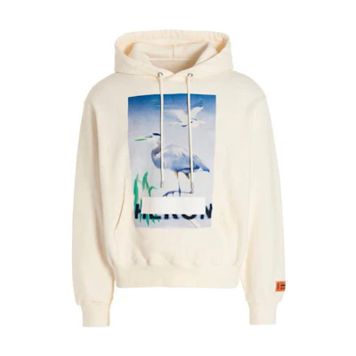 Heron Preston SS23 Heron Graphic Drawstring Hoodie White HMBB024S23JER0020140