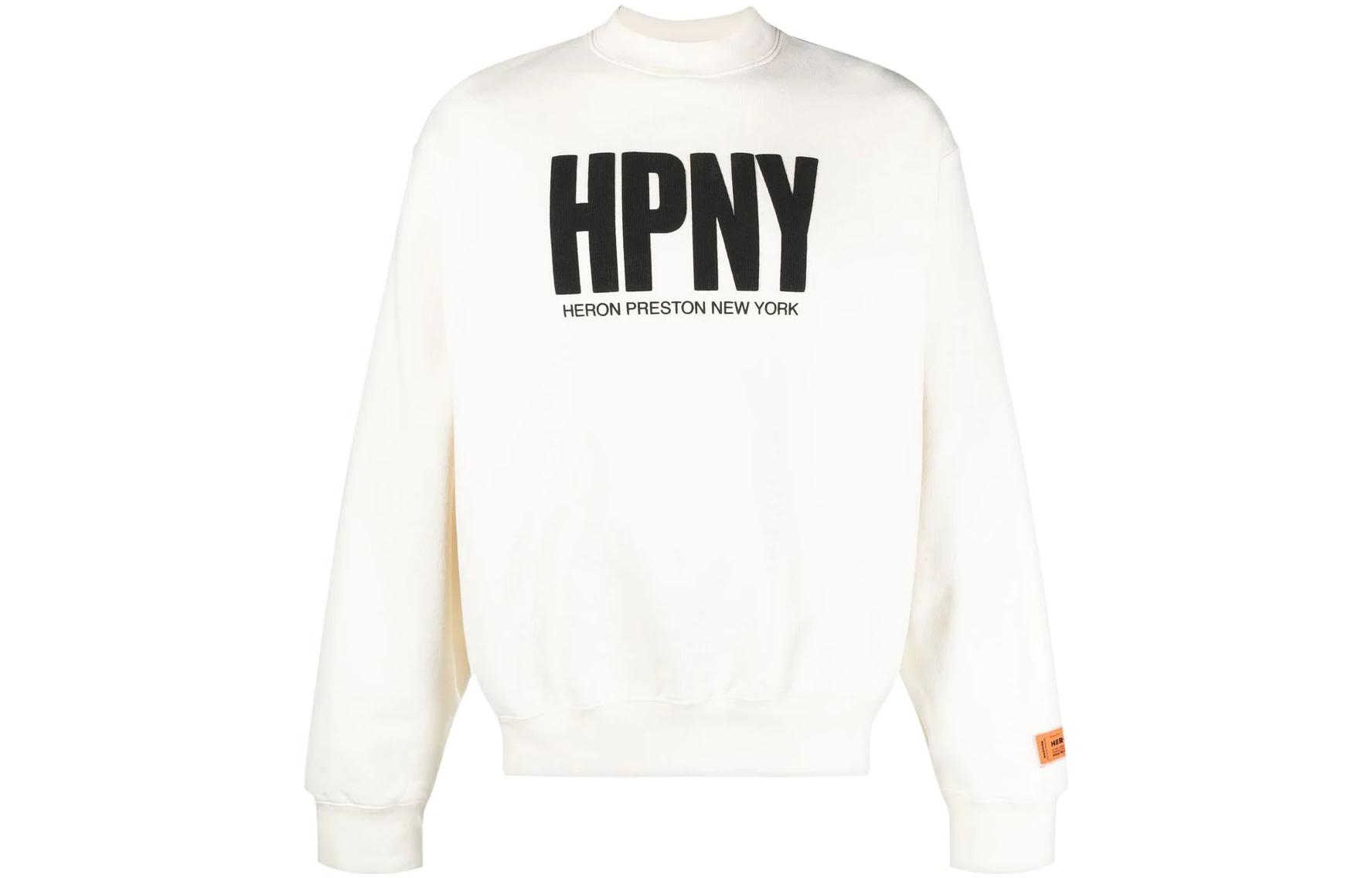 Heron Preston SS23 Letter Logo Print Long-Sleeve Crewneck Sweatshirt White HMBA020C99JER0040110