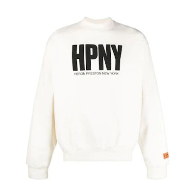 Heron Preston SS23 Letter Logo Print Long-Sleeve Crewneck Sweatshirt White HMBA020C99JER0040110